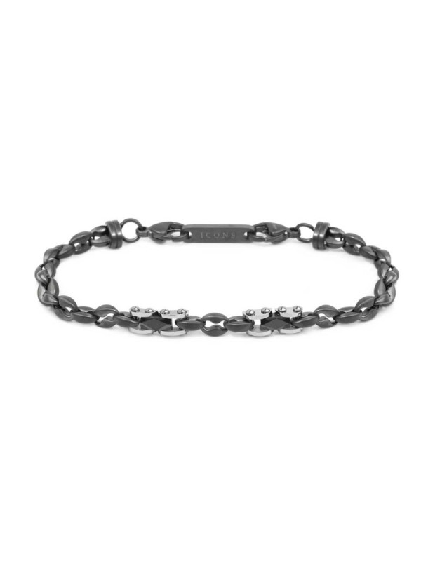 Bracciale Uomo Marlù 30BR0038T catena marine con elementi acciaio Titanio