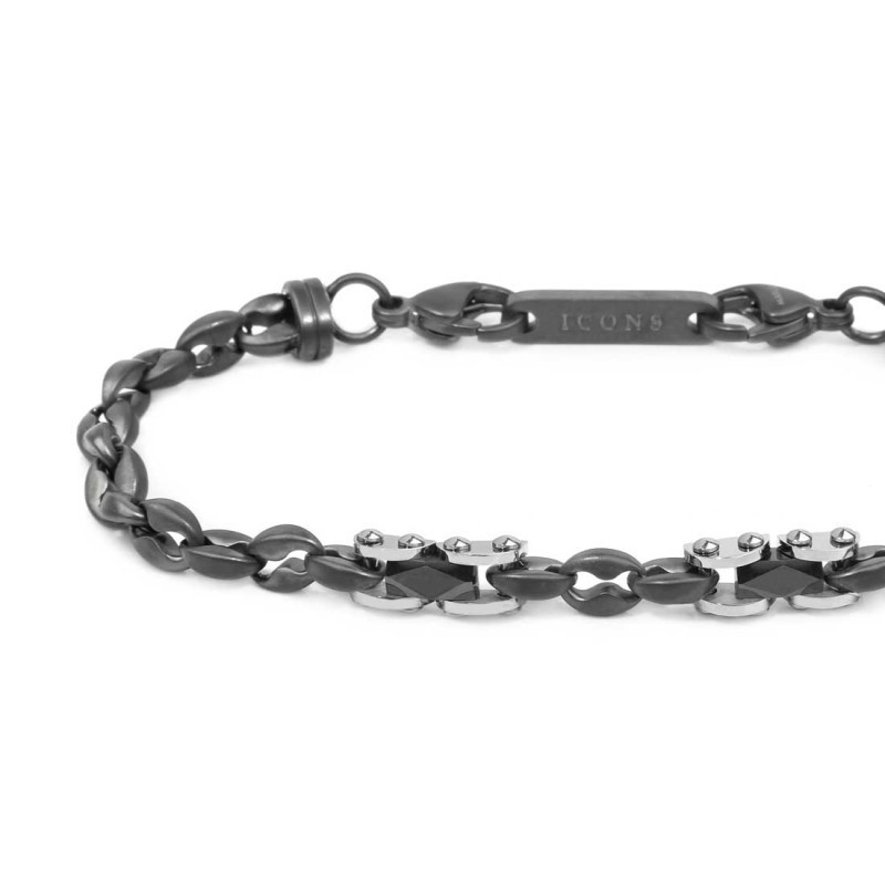Bracciale Uomo Marlù 30BR0038T catena marine con elementi acciaio Titanio