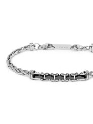 Bracciale Uomo Marlù 30BR0039 catena sonaglio piatta centrale Acciaio Silver
