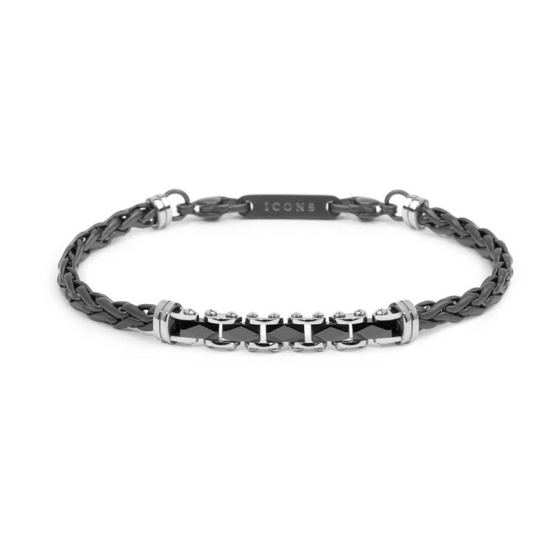 Bracciale Uomo Marlù 30BR0039T catena sonaglio piatta centrale Acciaio Tianio