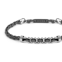 Bracciale Uomo Marlù 30BR0039T catena sonaglio piatta centrale Acciaio Tianio