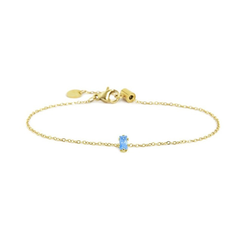 Bracciale Donna Marlù 2BR0100G-AM Acciaio Oro Pietra Acqua Marina