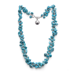 Collana Donna Maria Cristina Sterling G4243 ELba in Argento 925% e Aulite Celeste