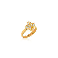 Anello Donna Ops Jewels OPSAN-358 Mystic Clover Acciaio Oro Quadrifoglio 12-16