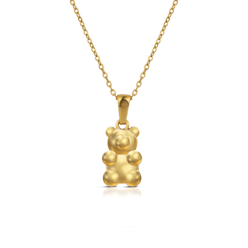 Collana Donna Ops Jewels OPSCL-1038 Gummy in Acciaio Oro con Orso