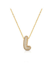Collana Donna Ops Jewels OPSCL-1027 Bubble Lettera L Acciaio Oro