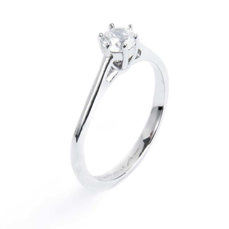Anello Donna Marlù 31AN0008W-12 Acciaio Silver solitario zircone 4,25mm