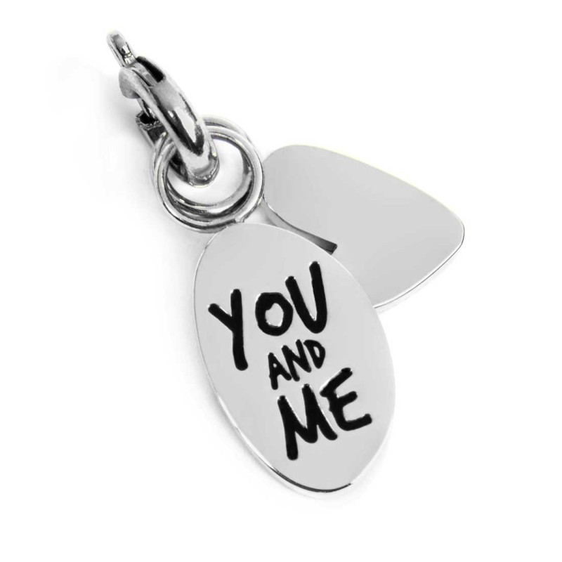 Charm Marlù Unisex in Acciaio Silver 25CH0010 you and me e cuore