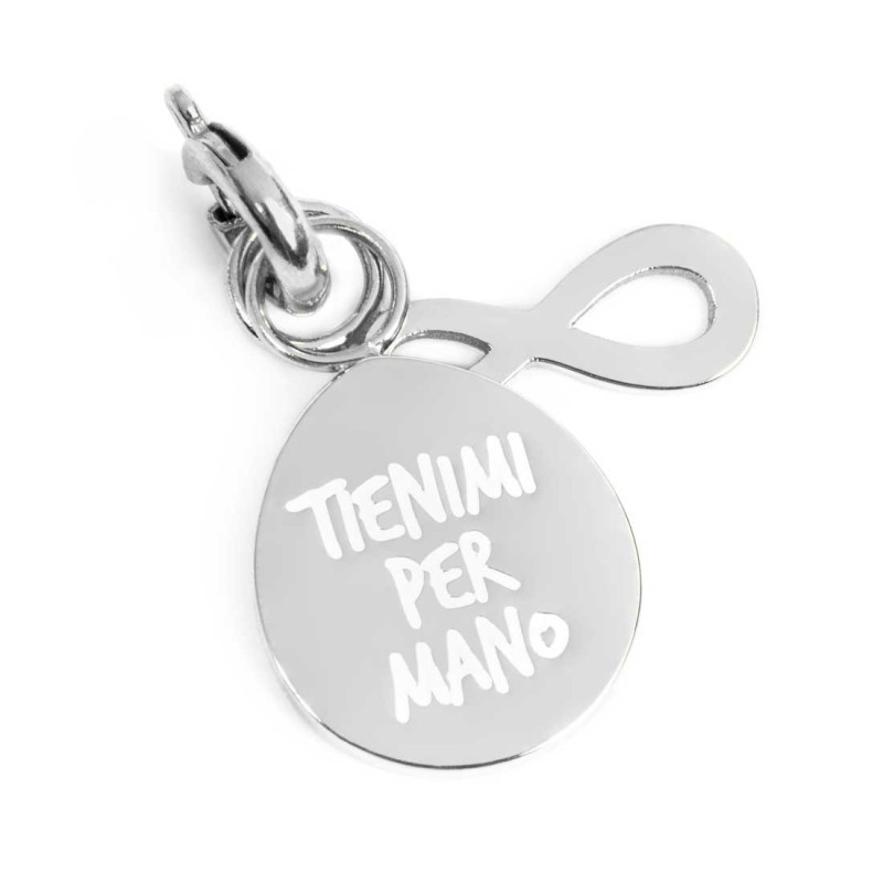 Charm Marlù Unisex in Acciaio Silver 25CH0011 hold my hand e infinito