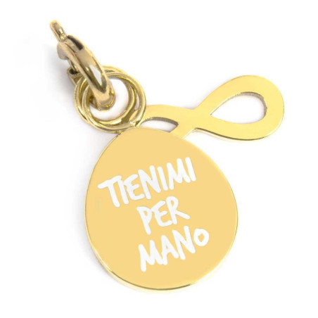 Charm Marlù Unisex in Acciaio Oro 25CH0011G hold my hand e infinito