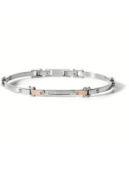 Bracciale Uomo Comete UBR499 Acciaio PVD Silver Rosè Diamanti