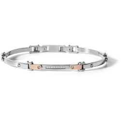 Bracciale Uomo Comete UBR499 Acciaio PVD Silver Rosè Diamanti