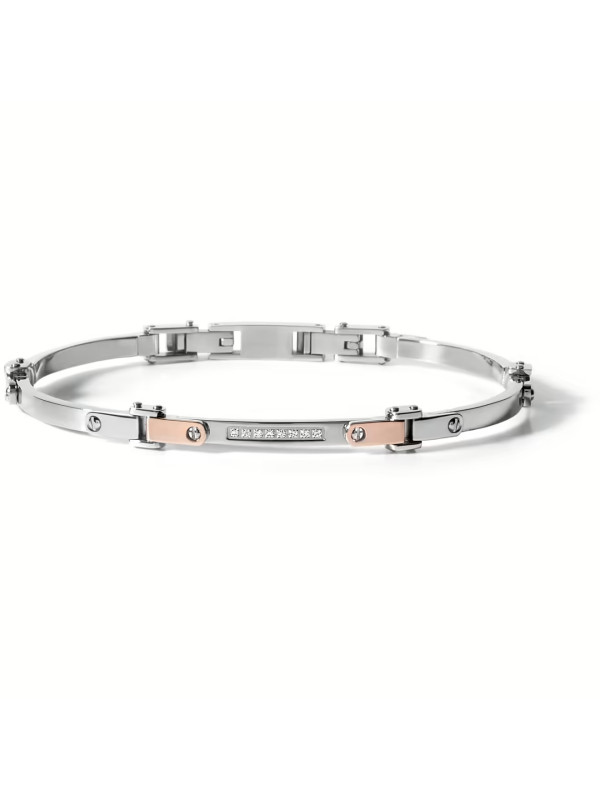 copy of Bracciale Uomo Comete UBR1284 in acciaio pvd nero e rosè e diamanti bianchi