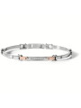 Bracciale Uomo Comete UBR499 Acciaio PVD Silver Rosè Diamanti