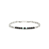 Bracciale Uomo Marlù 1BR0009 in Acciaio Argento con Pietre Laiche Nere, Turchese