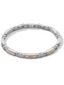 Bracciale Uomo Comete UBR1009 Acciaio Silver Rosè Diamanti