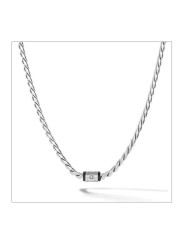 Collana Uomo Comete UGL774 Acciaio PVD Nero con Diamante