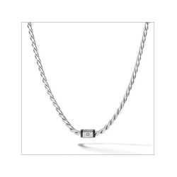 Collana Uomo Comete UGL774 Acciaio PVD Nero con Diamante
