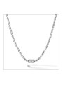 Collana Uomo Comete UGL774 Acciaio PVD Nero con Diamante