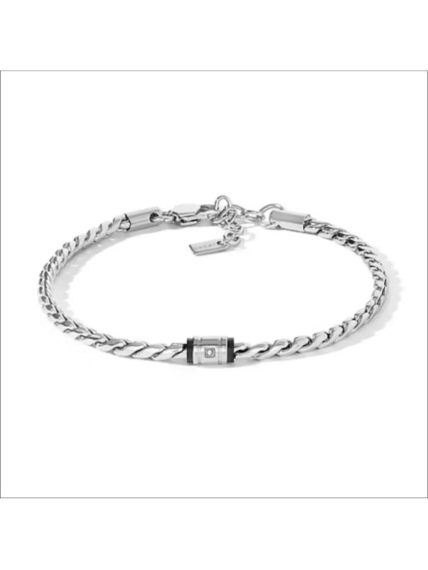 Bracciale Uomo Comete UBR1320 Acciaio Silver con Diamanti