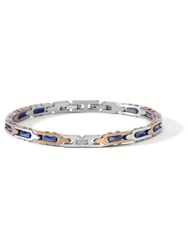 copy of copy of copy of copy of copy of copy of copy of Bracciale Uomo Comete UBR1284 in acciaio pvd nero e rosè e diamanti bia