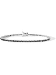 Bracciale Tennis Uomo Comete UBR898M19 Argento Pietre Nere 2 mm