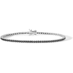 Bracciale Tennis Uomo Comete UBR898M19 Argento Pietre Nere 2 mm