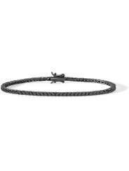 Bracciale Tennis Uomo Comete UBR899M19 Argento Nero Pietre 2 mm