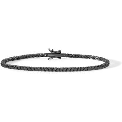Bracciale Tennis Uomo Comete UBR899M19 Argento Nero Pietre 2 mm