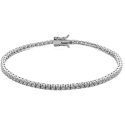 Bracciale Tennis Uomo Comete UBR994M19 Argento Silver Pietre 2 mm