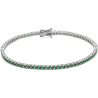 Bracciale Tennis Uomo Comete UBR996M19 Argento Silver Pietre Verdi 2 mm