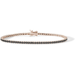 Bracciale Tennis Uomo Comete UBR901M19 Argento Rosè Pietre Nere 2 mm