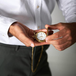 Orologio da Tasca Automatico Uomo Lucien Rochat Heritage R0419123002 Acciaio Oro 39mm