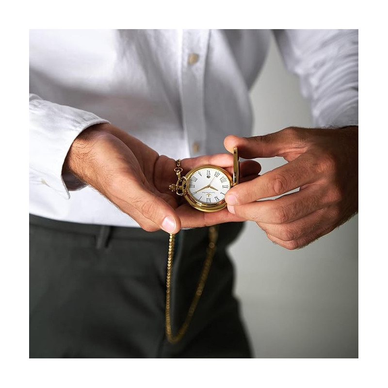 Orologio da Tasca Automatico Uomo Lucien Rochat Heritage R0419123002 Acciaio Oro 39mm