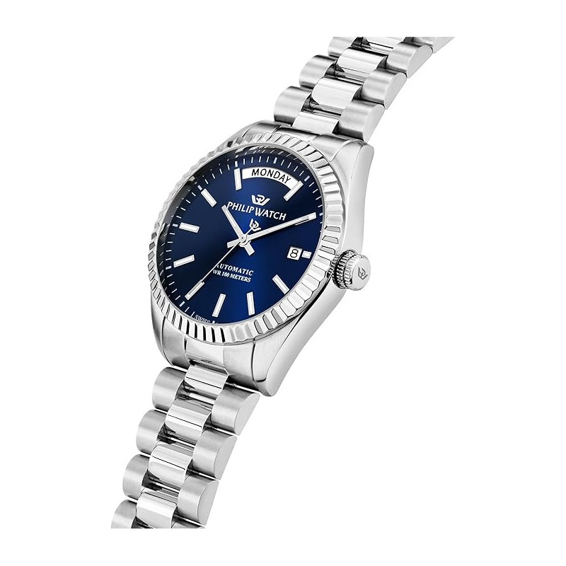 Orologio Automatico Uomo Philip Watch Caribe R8223597109 Acciaio Silver 39mm