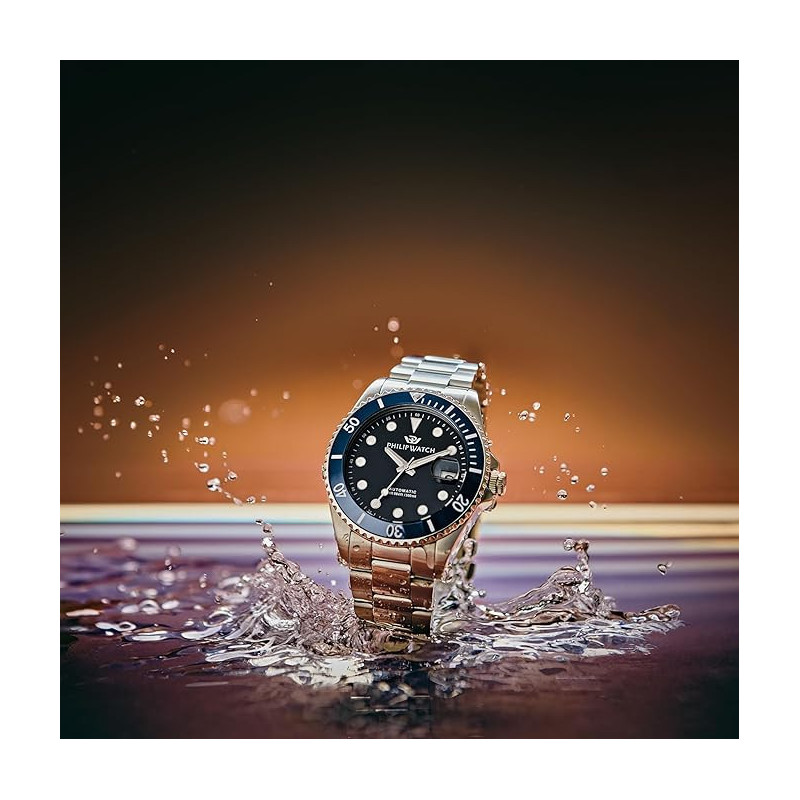 Orologio Automatico Uomo Philip Watch Caribe R8223597117 Acciaio Silver 42mm