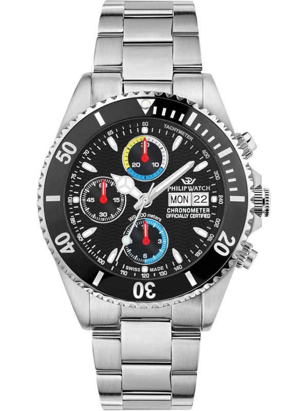 Orologio Automatico Uomo Philip Watch Caribe R8243607009 Acciaio Silver 42mm
