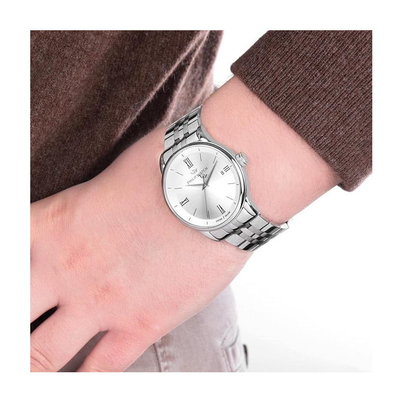 Orologio Uomo Philip Watch Anniversary R8253150039 Acciaio Silver 40mm