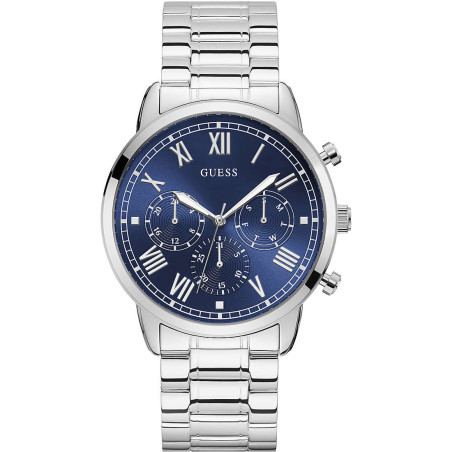 Orologio Cronografo Uomo Guess in Acciaio Silver Quadrante Blu 44mm Originale