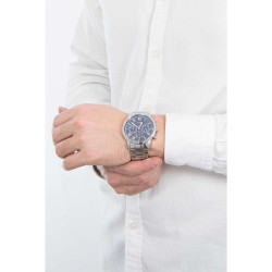 Orologio Cronografo Uomo Guess in Acciaio Silver Quadrante Blu 44mm Originale
