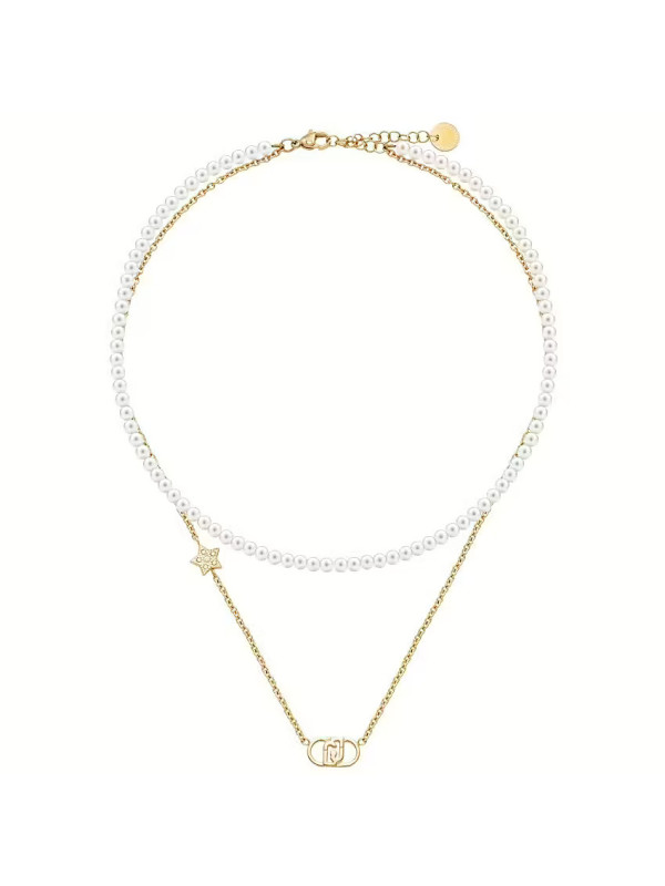 Collana Donna Liujo LJ3164 in Acciaio Oro e Perle