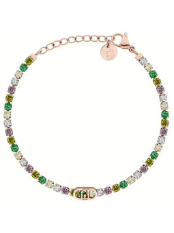 Bracciale Donna Liu Jo LJ3220 Tennis Acciaio Oro Rosa Cristalli