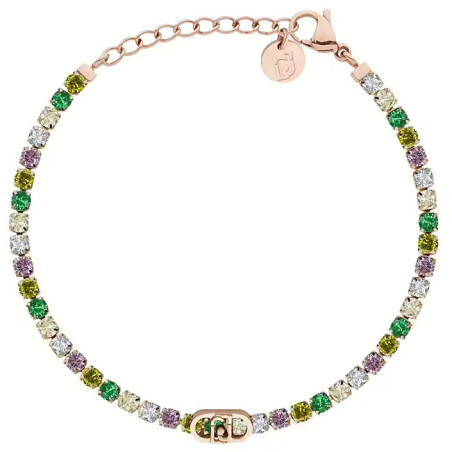 Bracciale Donna Liu Jo LJ3220 Tennis Acciaio Oro Rosa Cristalli