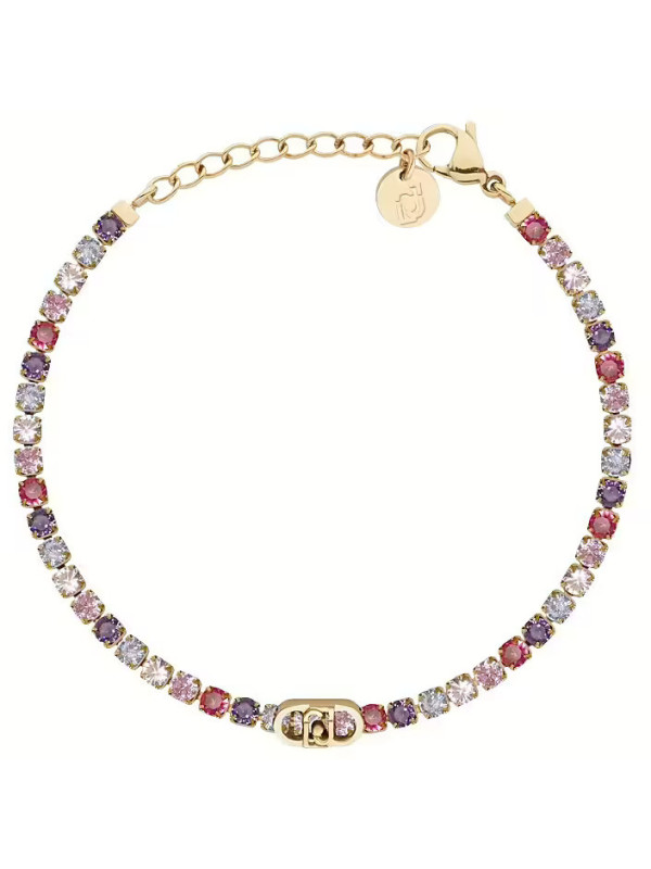 Bracciale Donna Liu Jo LJ3222 Tennis Acciaio Oro Cristalli Multicolor