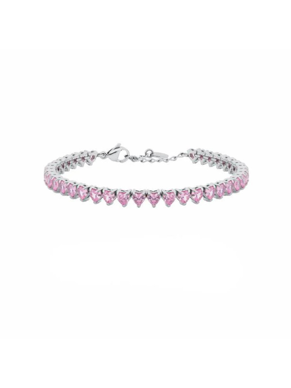 Bracciale Donna Liu Jo LJ3224 Acciaio Silver Cristalli Rosa