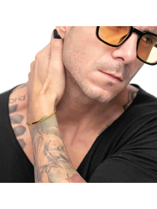 Bracciale Unisex Marlù 33BR0041G catena snake Acciaio Oro