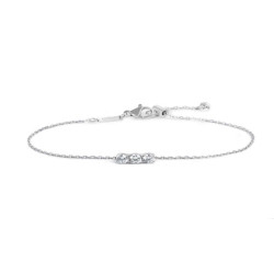 Bracciale Donna Marlù 31BR0015-W catena cutting cross con tre zirconi 3,5mm centrali