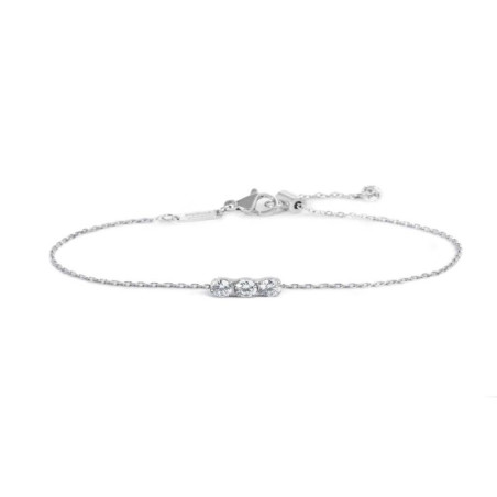 Bracciale Donna Marlù 31BR0015-W catena cutting cross con tre zirconi 3,5mm centrali