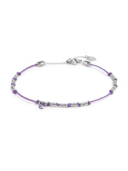Cavigliera Donna Marlù 20CV097-L Cordino Lilla Acciaio e Zirconia