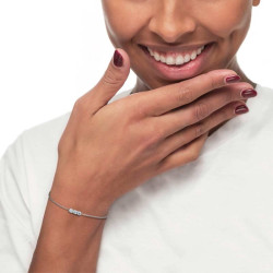 Bracciale Donna Marlù 31BR0015-W catena cutting cross con tre zirconi 3,5mm centrali